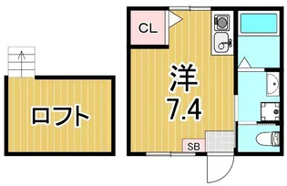 ライフステージ六町【2階】の間取り