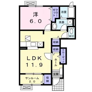 クリアネス B【1階】の間取り