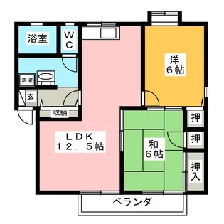 パピヨンヒサモト西棟【2階】の間取り