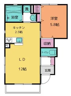 広島県福山市水呑町【アパート】の間取り