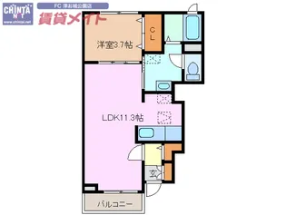 カーサ・ブリーズ B棟【1階】の間取り