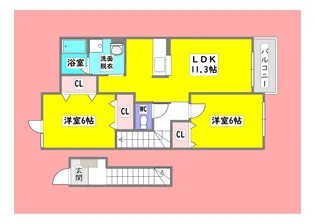 広島県東広島市八本松町原【アパート】の間取り
