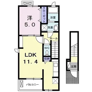 兵庫県神戸市北区山田町小部字大東【アパート】の間取り