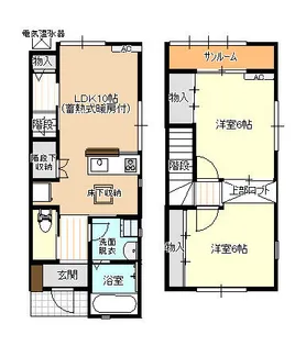 2LDKの間取り画像