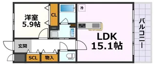 ラトゥール代官町WEST【3階】の間取り