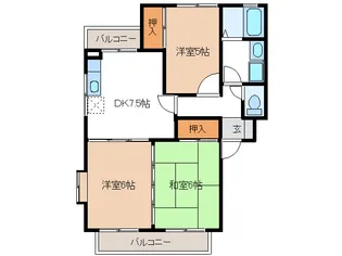 岐阜県各務原市川島河田町【アパート】の間取り