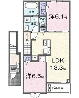 ココフルール【2階】の間取り
