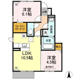 スクエア古川 B棟【1階】の間取り