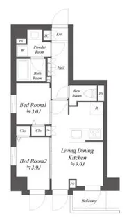 ブランシエスタ品川大井町パークエッジ【6階】の間取り