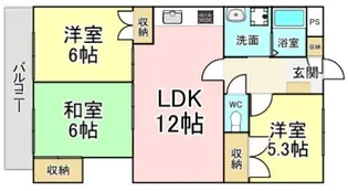 クラウンハイム若園【3階】の間取り