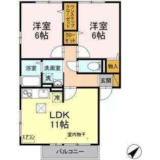 エクセルパークB【1階】の間取り