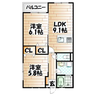 アルフレックス社ノ木【3階】の間取り