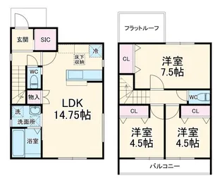 埼玉県さいたま市岩槻区大字南辻【一戸建】の間取り