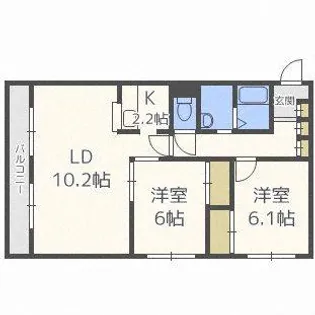 北海道札幌市西区宮の沢二条1【マンション】の間取り