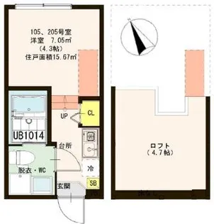 ハーモニーテラス立石II【2階】の間取り