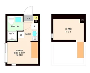 ハーモニーテラス平井X【2階】の間取り
