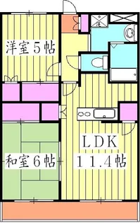 サンヒルズつつじヶ丘【1階】の間取り