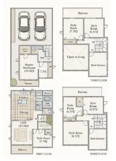 東京都目黒区東が丘1【一戸建】の間取り