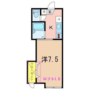 ハイツオーク【2階】の間取り