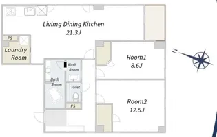 ハイ・トリオ赤坂八丁目【1階】の間取り