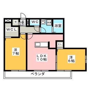 グランドソレーユI【2階】の間取り