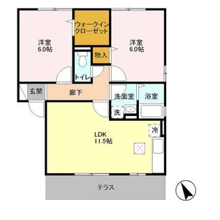 クレストコートAB【1階】の間取り