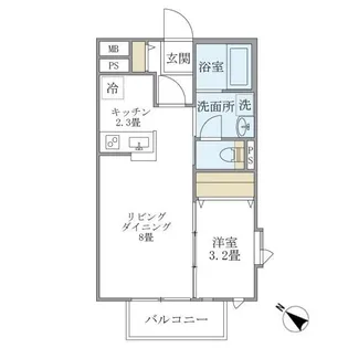 ロンサールA棟【2階】の間取り