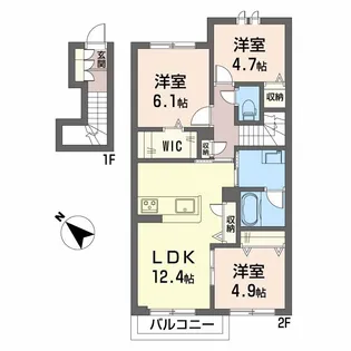 サワーソレアード【2階】の間取り