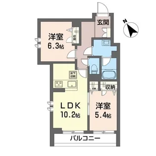 ルミエールカルム【1階】の間取り