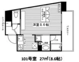 ヴィスターリ蒲田【3階】の間取り