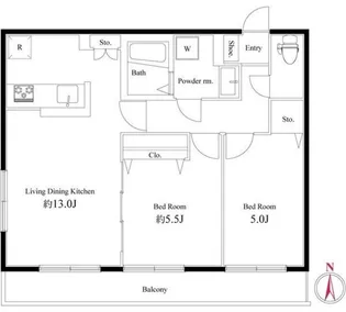 フェリス国立【2階】の間取り