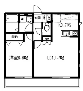 グランツ鴨居I【3階】の間取り