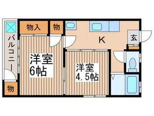 レジデンスイソダ【2階】の間取り