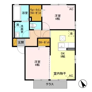 スリーエス【1階】の間取り