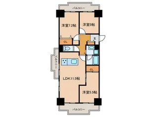 グランドメゾン城北町N棟【13階】の間取り