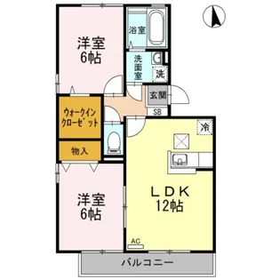 リビングタウン旭川 B棟【1階】の間取り