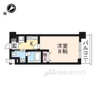 レジディア洛北【4階】の間取り