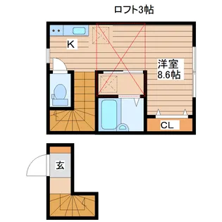 サンヴューズ桜木町【2階】の間取り