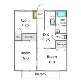 ラ・フォーレ郷間B【2階】の間取り