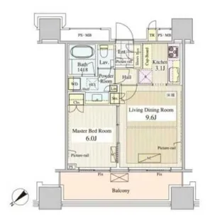 パークコート千代田富士見ザタワー【5階】の間取り