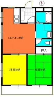 西新井パークフラット【3階】の間取り