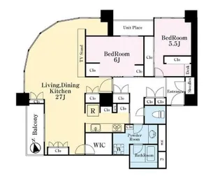 西早稲田パークタワー【19階】の間取り
