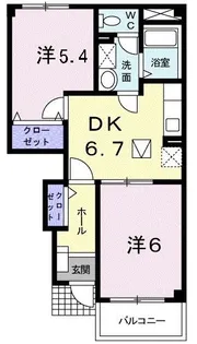 エトワール・バーグA【1階】の間取り