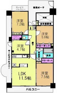 ダイアパレス千葉美術館【13階】の間取り