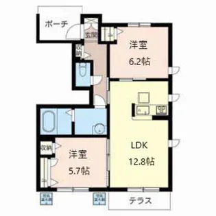 プリムローズB【1階】の間取り