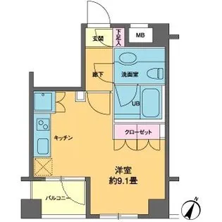 カスタリア南麻布【5階】の間取り