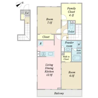 トロワジェームA棟【2階】の間取り