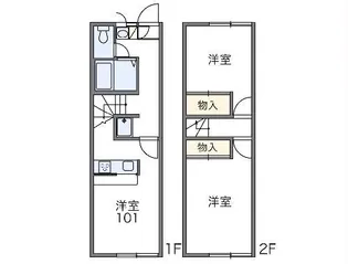 レオパレス大南【1階】の間取り