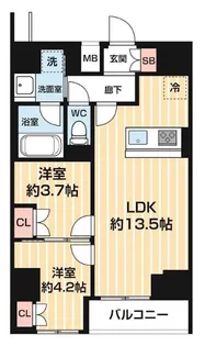 ARCOBALENO MINAMISENJU【4階】の間取り
