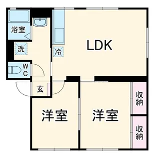 バレーヌ【1階】の間取り